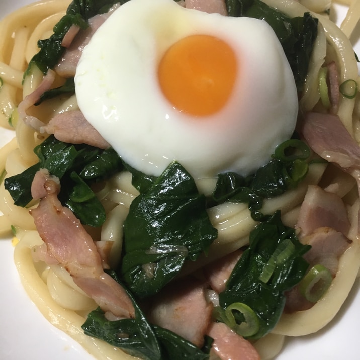 ほうれん草の焼うどん